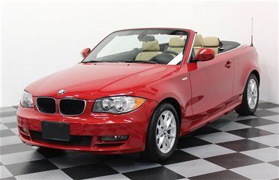 Convertible 2011 bmw 128i red/beige leather premium package bluetooth ipod value