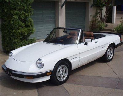 1986 alfa romeo veloce spider white classic roadster excellent condition in &amp;out