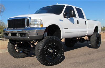 *no reserve* 01 ford lifted f350 7.3l diesel crew long bed 4x4 - az clean!!!!!!