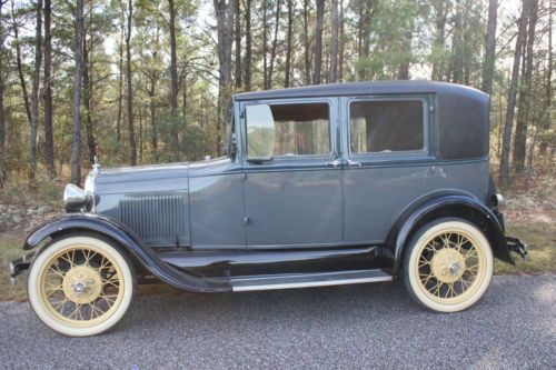 1929 ford model a leatherback 4-door sedan fully restored california original