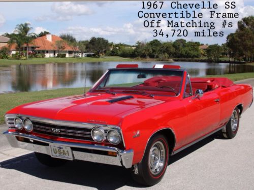 1967 chevrolet chevelle convertible super sport frame off #&#039;smatch 4spd true 138