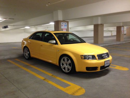 2004 audi b6 s4 6 speed manual sedan imola yellow / black leather awd quattro