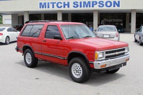 1993 chevrolet s-10 blazer 4wd bright red low priced  no reserve