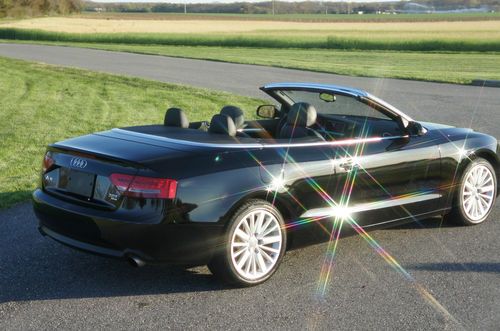2012 audi a5 premium plus quattro cabriolet for sale~tripple black~salvage title