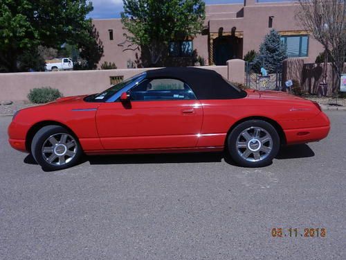 2005 ford thunderbird 50th anniversary edition convertible torch red  low miles