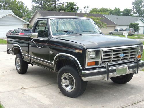1986  ford  xlt lariat 4x4 351 black fleer side short bed v8 f150 pickup truck