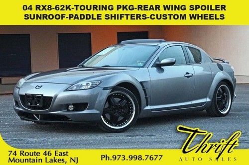 04 rx-8-62k-touring pkg-sunroof-rear wing spoiler-paddle shifters-custom wheels