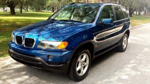 [[ no reserve]] 2002 bmw x5 4door clean cold a/c blue/tan leather int automatic