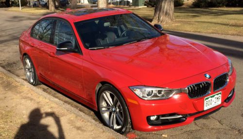 2012 bmw 335i base sedan 4-door 3.0l sport line metallic red cold weather pkg