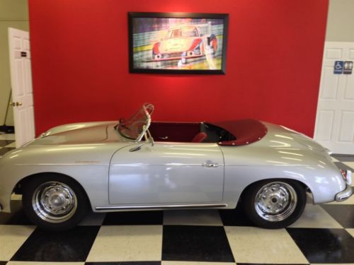 1955 speedster 356 replica silver convertible 2 door