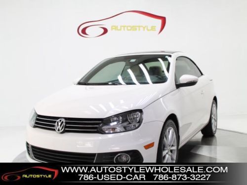 Used 2 dr coupe vw eos automatic convertible hard top tan leather clean carfax
