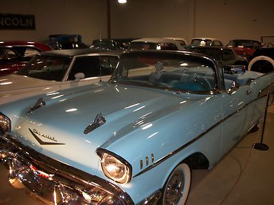 1957 chevrolet bel air convertible larkspur blue restored to original v8 auto