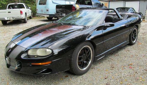2001 chevrolet camaro z28 convertible 6 speed w/sport bar two toned stripes fast