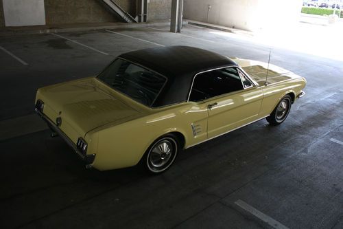 1966 mustang ca-car pwr brks ps ac factory pony int springtime yellow 64 65 trim