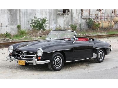 1962 mercedes benz 190 sl roadster classic convertible vintage balck and red