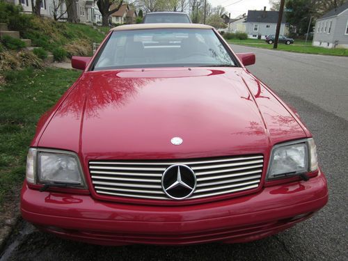 1996 mercedes-benz sl320 red convertible 3.2l with soft and hard top