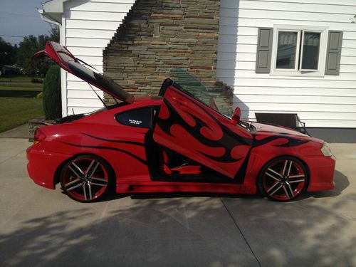 Custom hyundai tiburon gt, 2003, modifications, 2 dr, red, sports car, gullwing