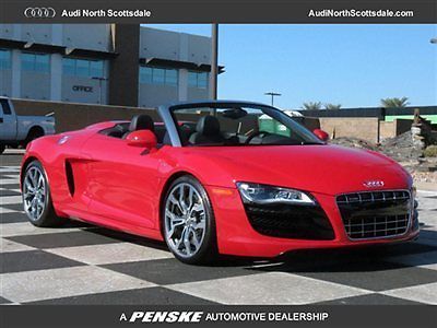 2012 audi r8 spider-v10-r tronic -awd-one owner-heat seats-navigation-low miles