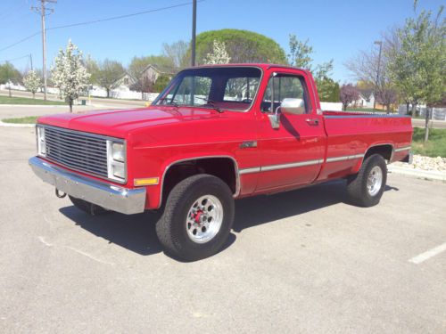 1986 gmc high sierra 2500 4x4 454 long bed automatic red nice truck restored