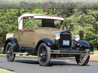 1929 brown &amp; black sport coupe! hydraulic brakes turn signals, complete rebuild