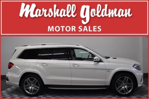 2014 mercedes benz gl 63 amg diamond white  with porcelain 9500 miles dvds pano