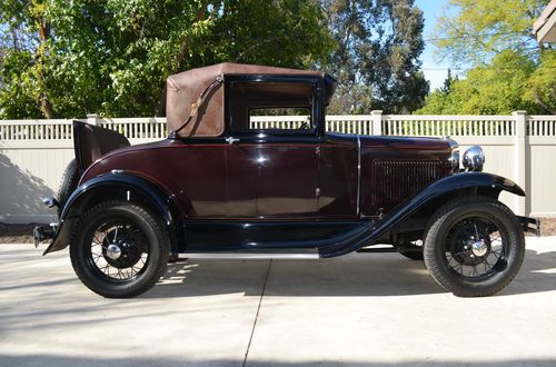 1931 model a sport coupe excellent prior restoration tampa red on black ca