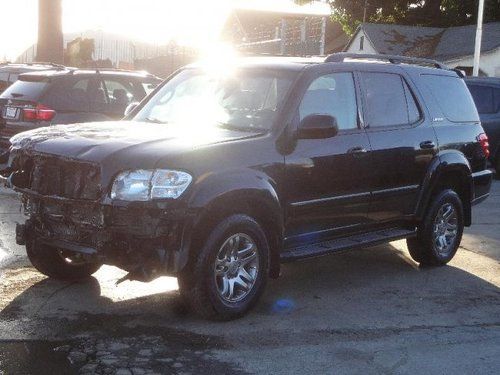 2004 toyota sequoia limited damaged salvage fixer runs! loaded export welcome!!!