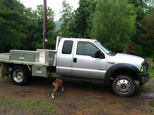 2005 f450 4x4 super duty, access cab, diesel, aluminum eby bed with tool boxes