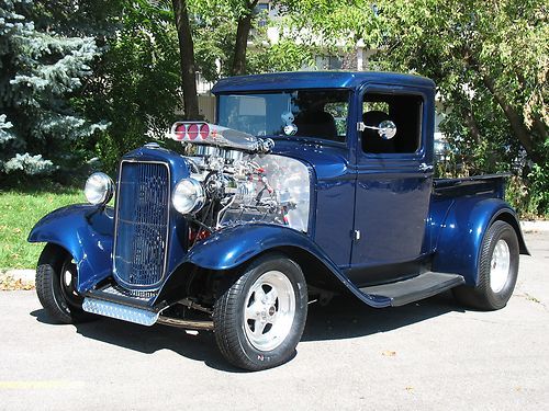 1932 ford pick-up street rod w/blower &amp; nos