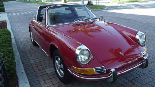 1969 porsche 912 targa. coa. matching numbers. factory polo red with black.