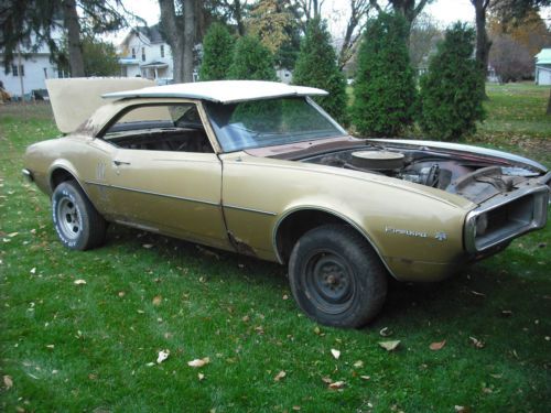 67 pontiac firebird project car, solid, 326, not camaro, no reserve!