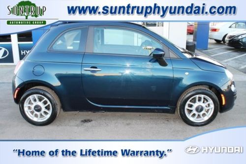 Fiat, 500, car, coupe, green, black, tires, wheels, clean, nice, pop, 2013