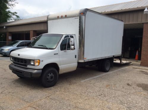 1998 ford e-350 16&#039; box truck with large lift gate liftgate walkthrough