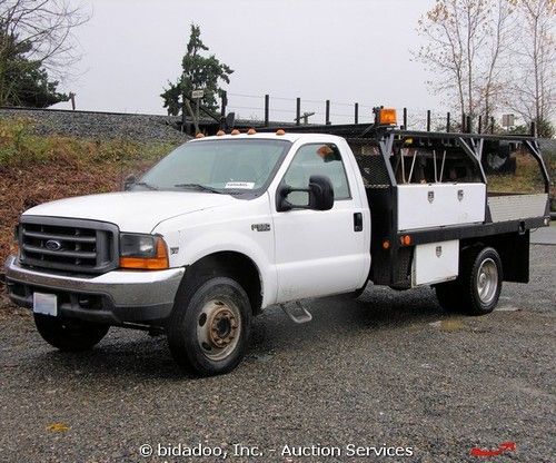 1999 ford f550 12' flatbed utility truck 7.3l turbo diesel 6-spd a/c