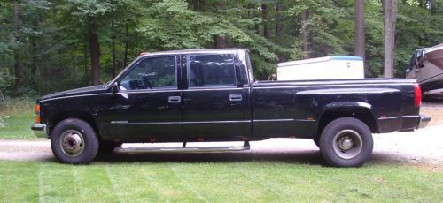1997 chevrolet c3500 dually long bed. black new tires and other details