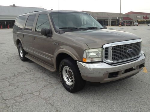 2002 ford excursion 2 wheel dr. 5.4 gas limited leather 3rd row loaded low miles