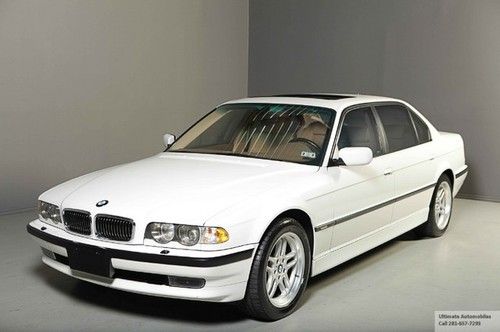 2001 bmw 740il 64k miles 1-owner nav sunroof leather xenons shades alpine white