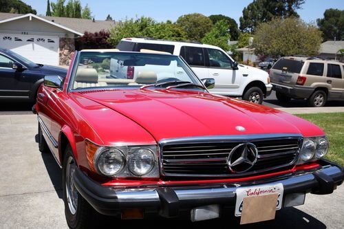 380sl red convertible with hard top 68,000 low miles california not 450sl