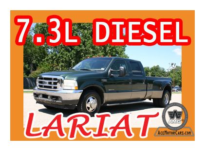Lariat powerstroke turbo diesel 7.3l v8 crew cab dually loaded leather auto tran