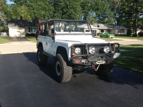 1995 land rover defender 90 rock crawler v8 4x4 truck lifted soft convertible