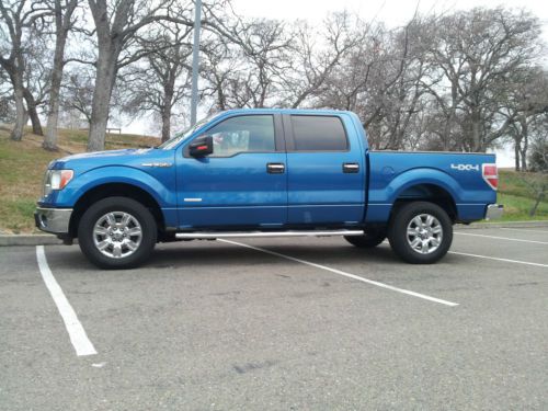 2011 ford f-150 xlt crew cab pickup 4-door 3.5l twin-turbo blue great condition