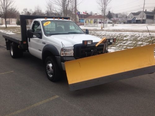 2007 ford f450 xl diesel 4x4 w/ 12&#039; straight bed &amp; fisher 8&#039; minute mount plow