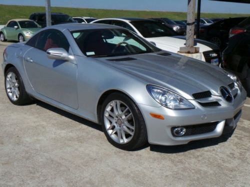 2009 mercedes-benz slk300 3.0l silver red leather automatic 11k miles ship assis