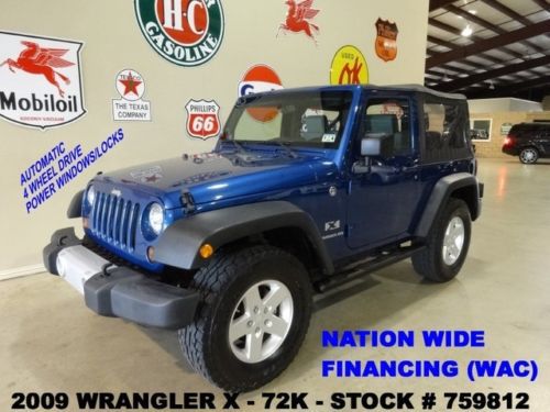 2009 wrangler x 4x4,automatic,soft top,cloth,17in wheels,72k,we finance!!