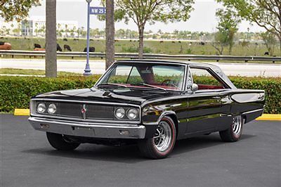 1967 dodge coronet 440 2-dr hardtop 383ci factory a/c,black/red,fully restored!