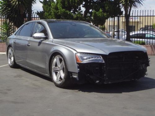 2013 audi a8 3.0l quattro damaged salvage loaded priced to sell export welcome!!