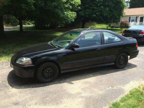 1998 98 black honda civic ex clean moonroof a/c new battery daily driver 140k