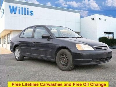 No reserve! 2001 honda civic lx manual power windows/cd player/39 mpg hwy