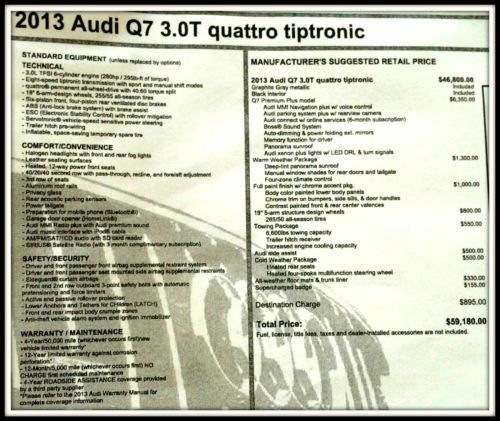 2013 Audi Q7 Premium Plus 3.0L ONLY 14K MILES! LIKE NEW! HAS WARRANTY! TRADES OK, US $49,550.00, image 22