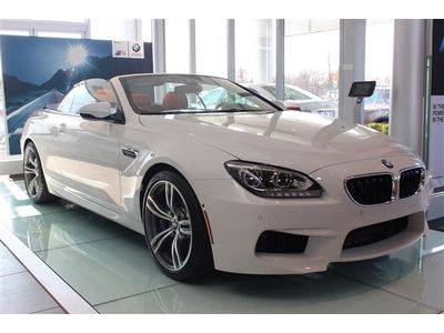 Brand new 2013 bmw m6 convertible alpine white with sakhir orange lthr loaded